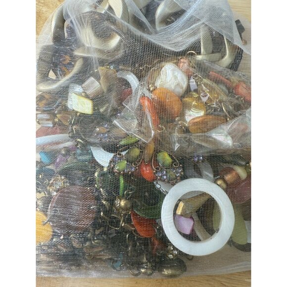 Earth Tone Jewelry Lot 1lb Beaded & Shell Assorted Casual Bohemian Fall Pieces - Picture 6 of 7